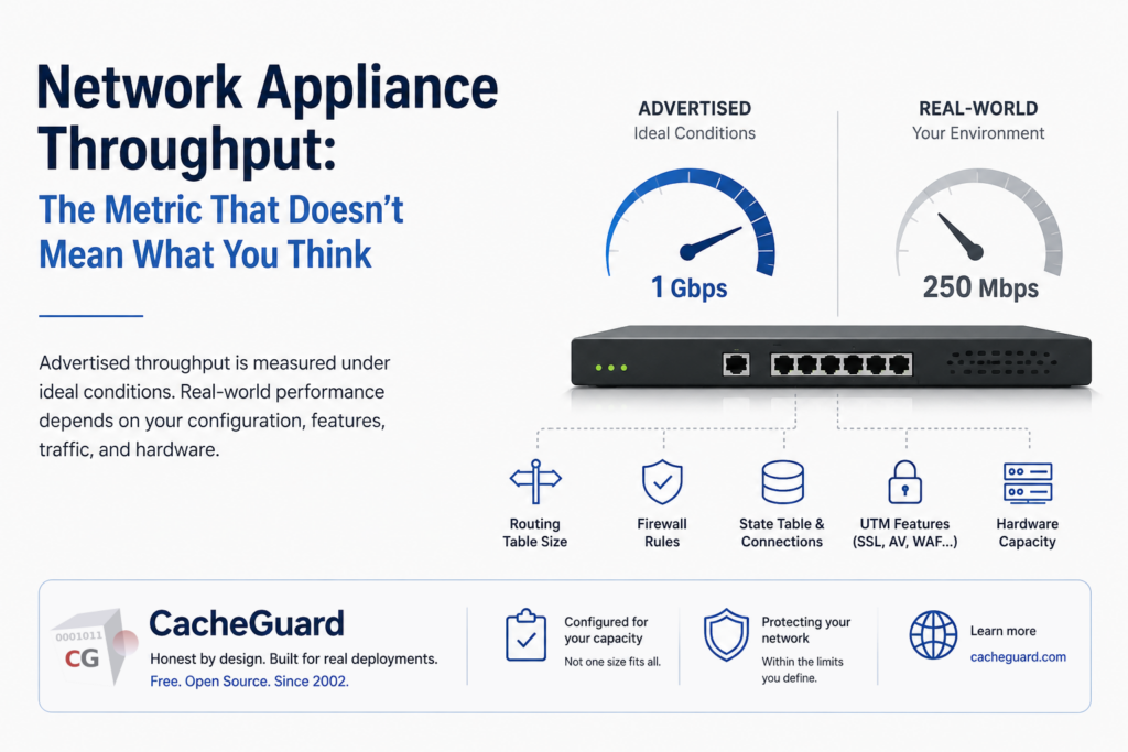 CacheGuard Network Appliance Throughput