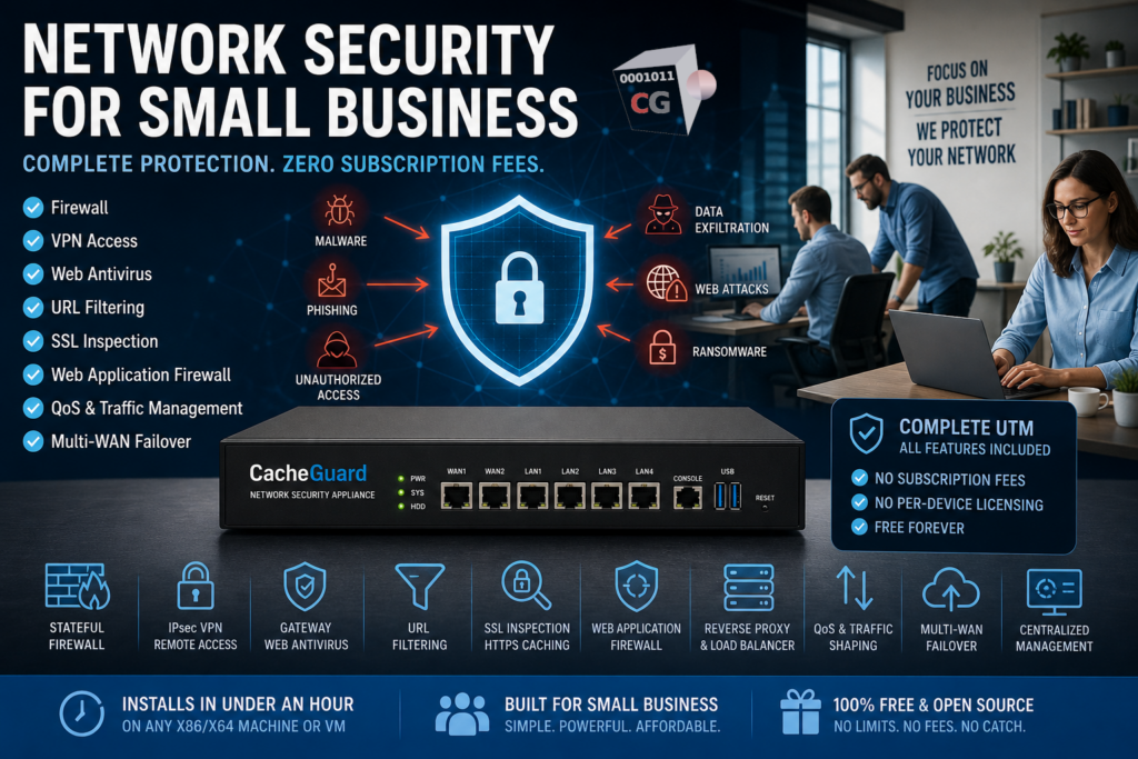 Network security for small business CacheGuard