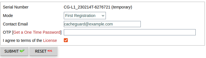 CacheGuard Registration