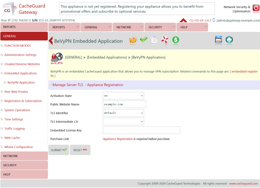 CacheGuard Screenshot Embedded BeVyPN