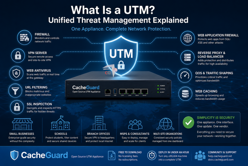What is a UTM unified threat management CacheGuard