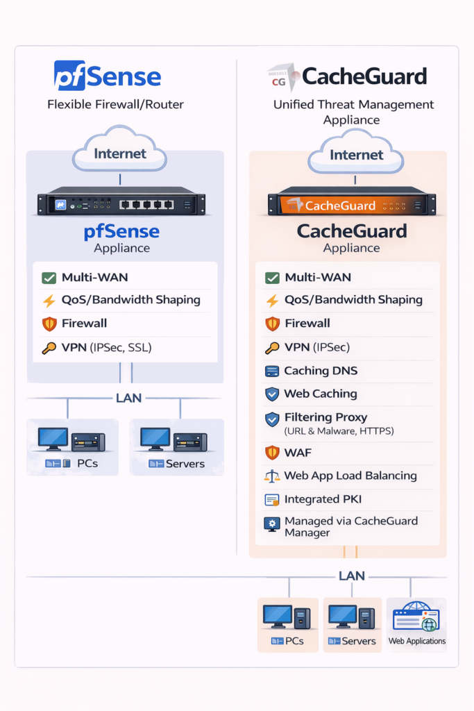 pfSense vs CacheGuard